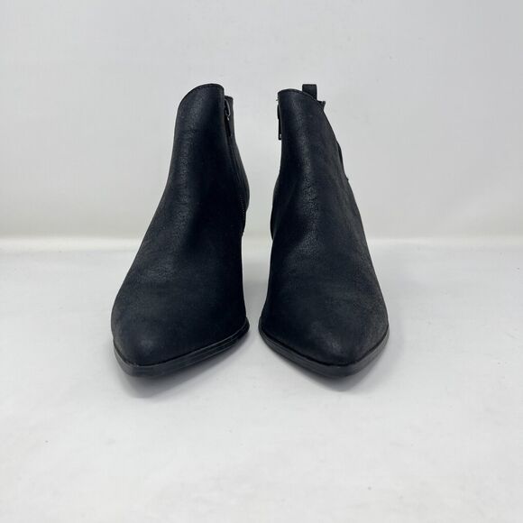 Qupid Chunky Block Heels Black Pointed Toe Casual Boots Women's Size 7.5 - Picture 3 of 10